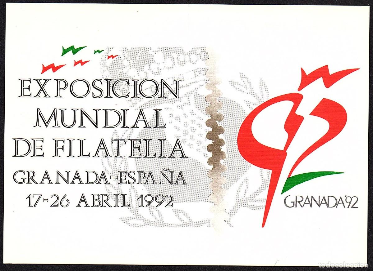 Sellos: TARJETA EXPOSICION MUNDIAL DE FILATELIA GRANADA '92