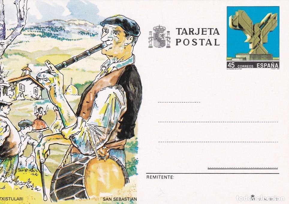Sellos: Tarjeta postal entero - Txistulari - San Sebasti&aacute;n