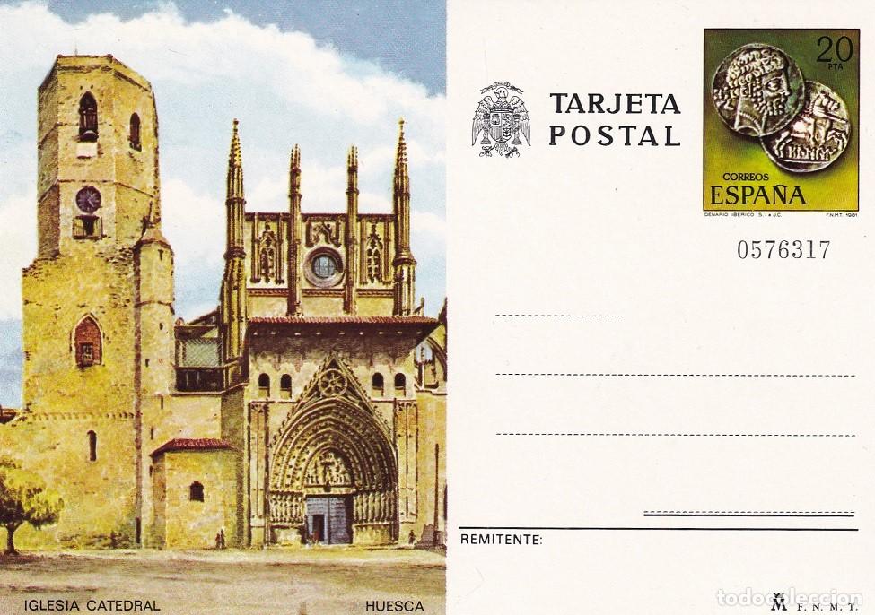 Sellos: Tarjeta entero postal - Iglesia Catedral - Huesca - Numerada