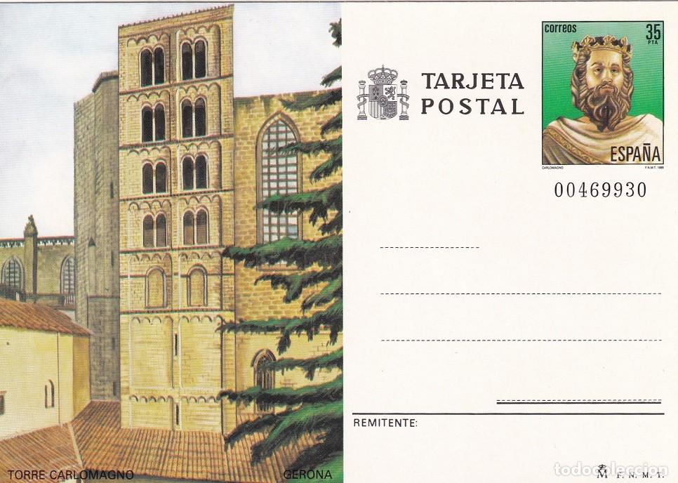 Sellos: Tarjeta Entero Postal - Torre Carlomagno - Gerona Girona - Edifil 140