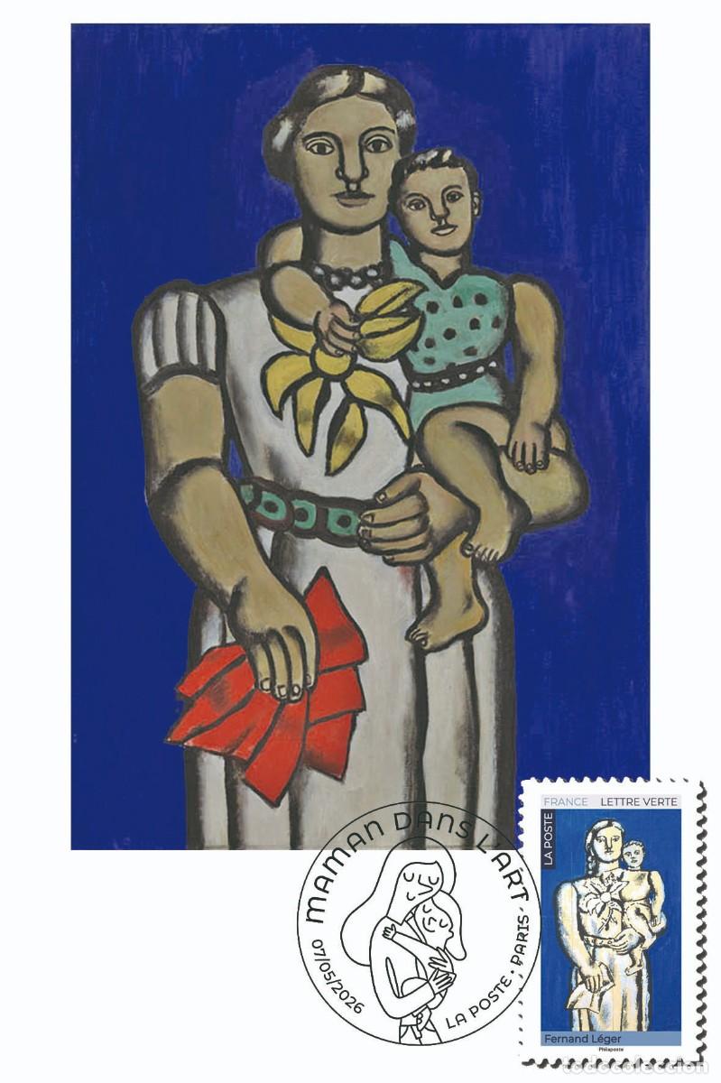 Stamps: France 2026 - Maman dans l'Art - Fernand L&eacute;ger carte maximum