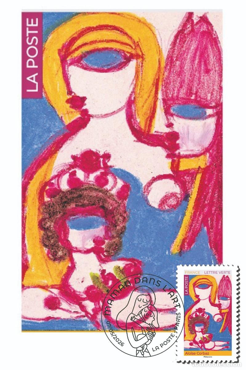 Stamps: France 2026 - Maman dans l'Art - Alo&iuml;se Corbaz carte maximum