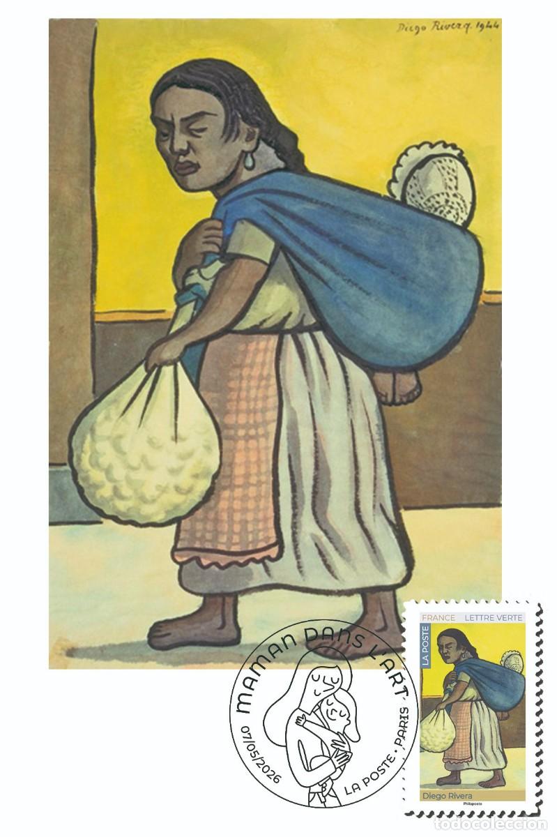 Stamps: France 2026 - Maman dans l'Art - Diego Rivera carte maximum