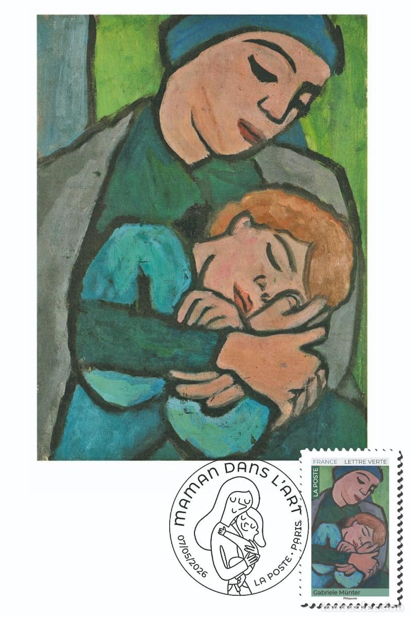 Stamps: France 2026 - Maman dans l'Art - Gabriele M&uuml;nter carte maximum