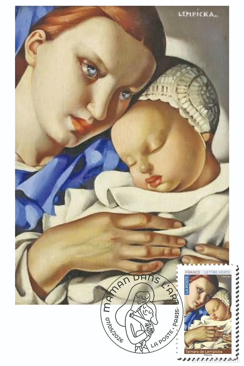 Francobolli: France 2026 - Maman dans l'Art - Tamara de Lempicka carte maximum