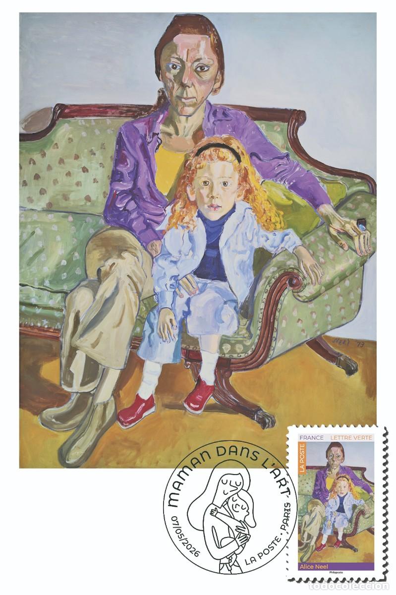 Briefmarken: France 2026 - Maman dans l'Art - Alice Neel carte maximum