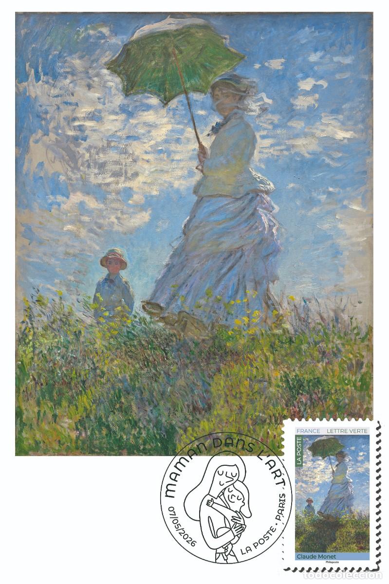 Francobolli: France 2026 - Maman dans l'Art - Claude Monet carte maximum