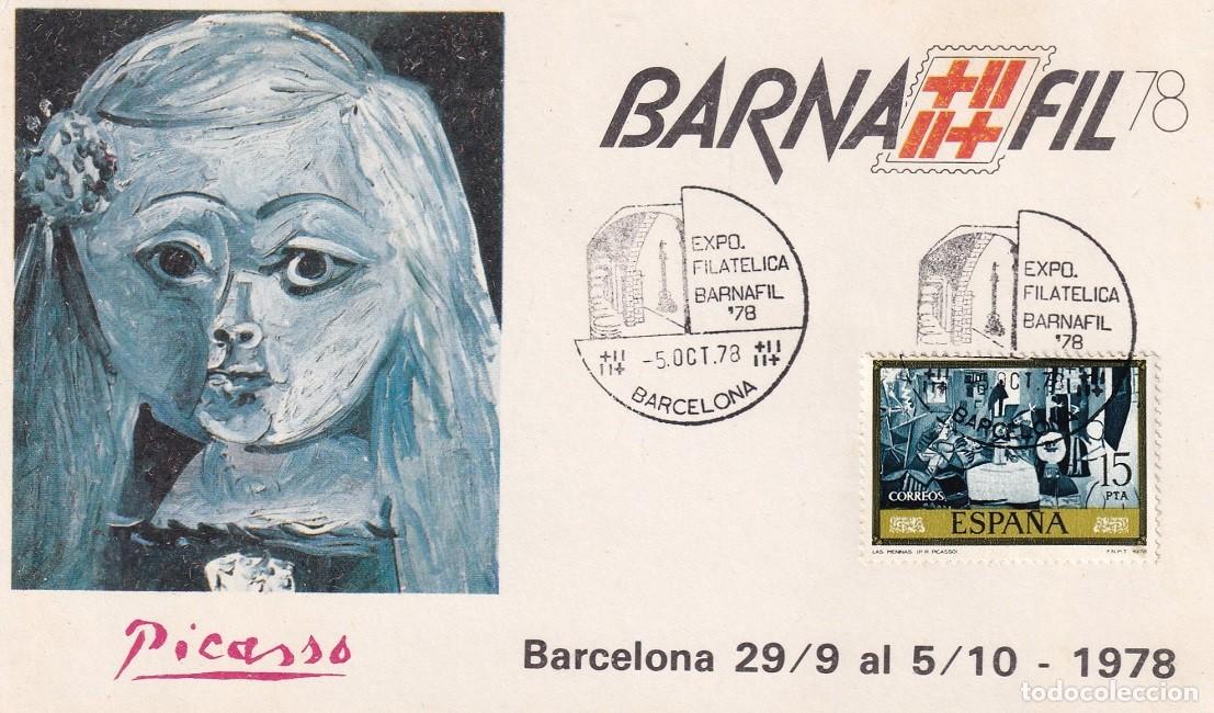 Sellos: Tarjeta Barcelona 1978 - Barnafil 78 - Exposici&oacute;n filat&eacute;lica - Picasso - Matasellos conmemorativos