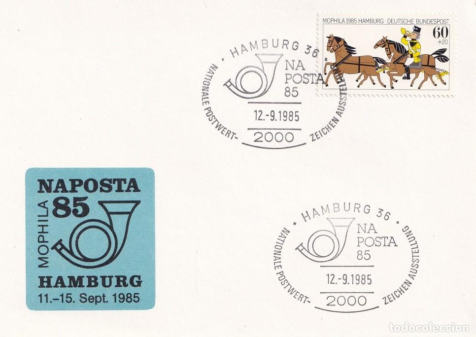 Briefmarken: Tarjeta Alemania 1985 / Naposta 85 Mophila - Exposici&oacute;n Internacional de Filatelia Mophila 85 Hamb..