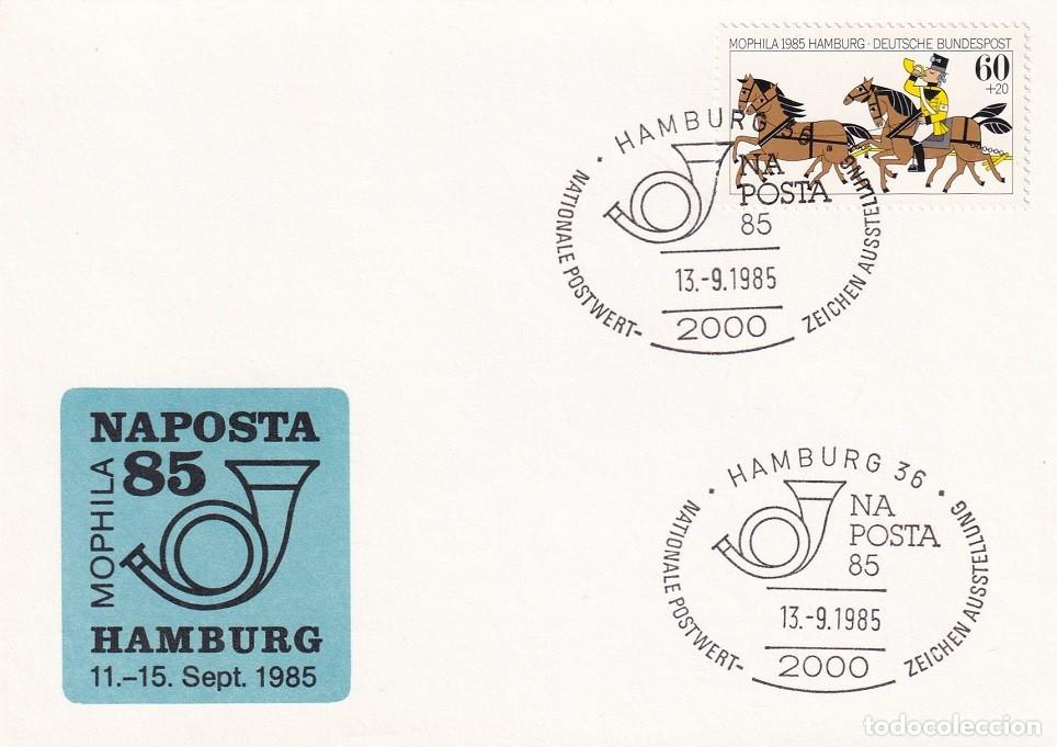 Briefmarken: Tarjeta Alemania 1985 / Naposta 85 Mophila - Exposici&oacute;n Internacional de Filatelia Mophila 85 Hamb..