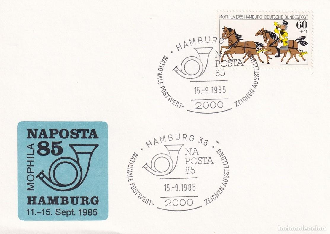 Briefmarken: Tarjeta Alemania 1985 / Naposta 85 Mophila - Exposici&oacute;n Internacional de Filatelia Mophila 85 Hamb..