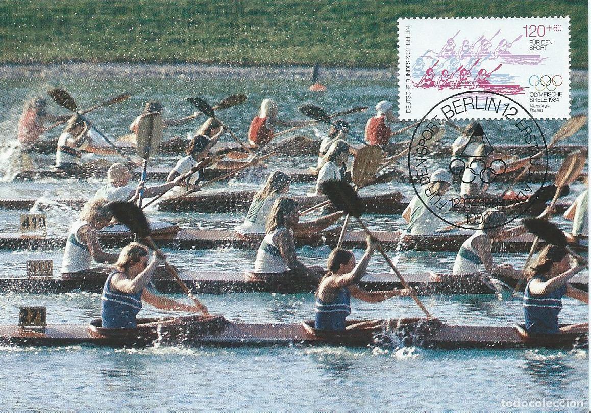 Stamps: 1984. BERL&Iacute;N. M&Aacute;XIMA/MAXIMUM CARD. YT 679. PIRAG&Uuml;ISMO/CANOEING. JJ. OO. LOS ANGELES. DEPORTES/SPORTS