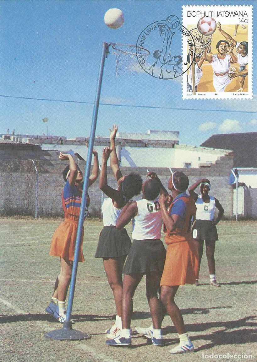 Stamps: 1987. BOPHUTHATSWANA. M&Aacute;XIMA/MAXIMUM CARD. YVERT 181. NETBALL. DEPORTES/SPORTS.