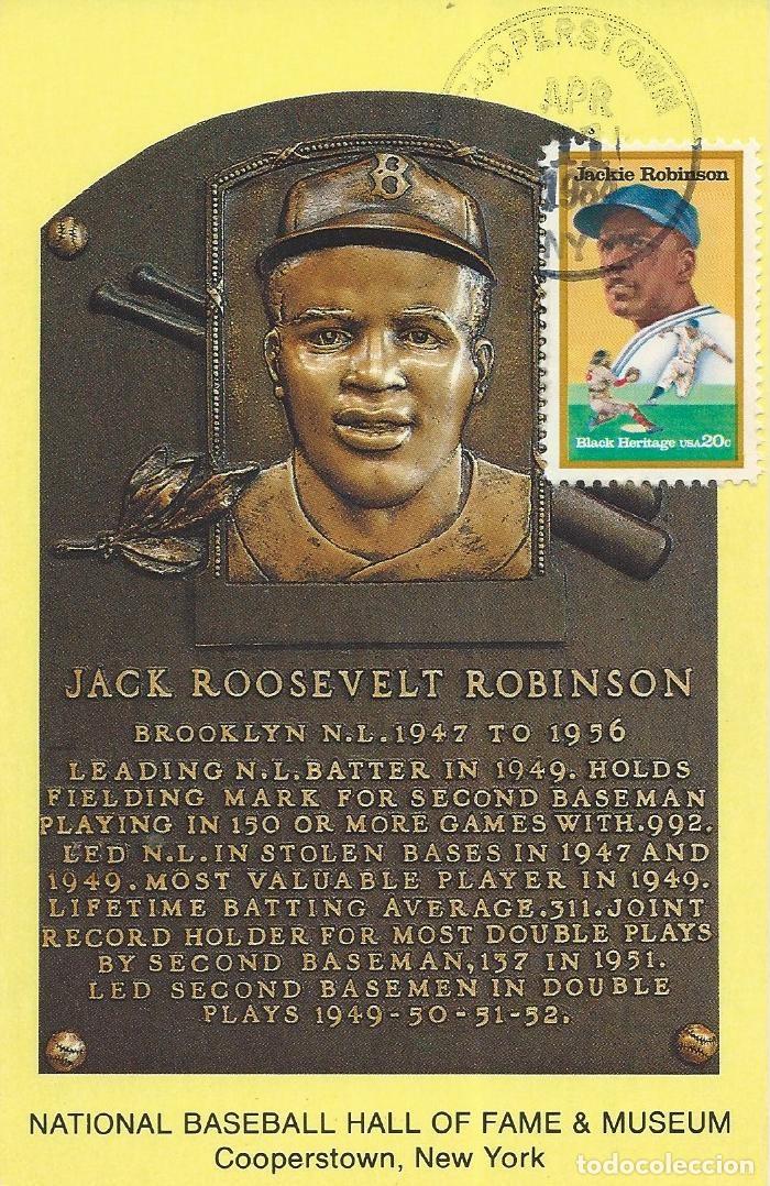 Timbres: 1984. ESTADOS UNIDOS/USA. M&Aacute;XIMA/MAXIMUM CARD. JACKIE ROBINSON. BEISBOL. YT 1446. DEPORTES/SPORTS.