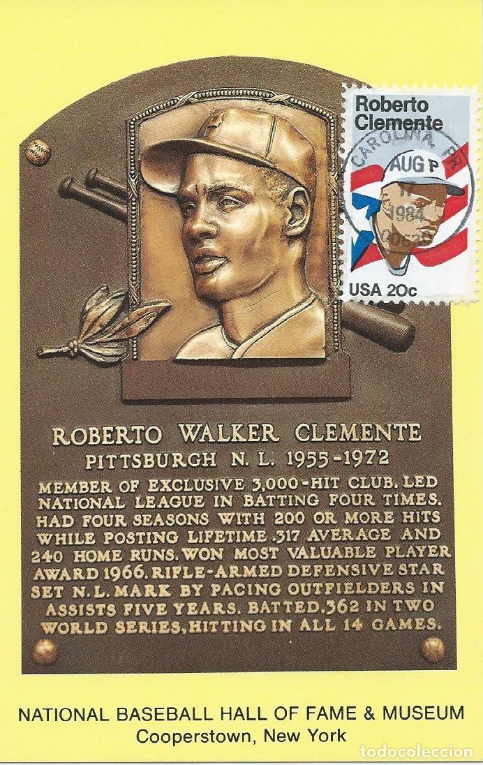 Sellos: 1984. ESTADOS UNIDOS/USA. M&Aacute;XIMA/MAXIMUM CARD. ROBERTO CLEMENTE. BEISBOL. YT 1544. DEPORTES/SPORTS.