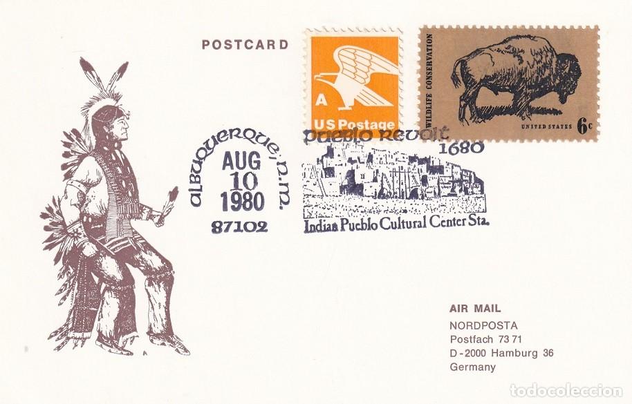 Stamps: Tarjeta Estados Unidos 1980 Nordposta A&eacute;rea - Tricentenario de la Rebeli&oacute;n de los Pueblos (Nativos A
