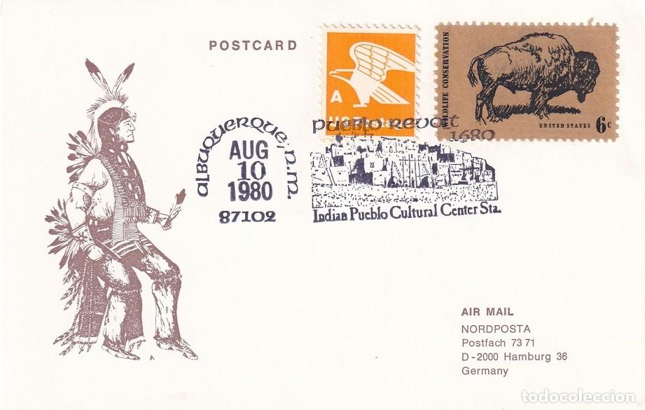 Stamps: Tarjeta Estados Unidos 1980 Nordposta A&eacute;rea - Tricentenario de la Rebeli&oacute;n de los Pueblos (Nativos A