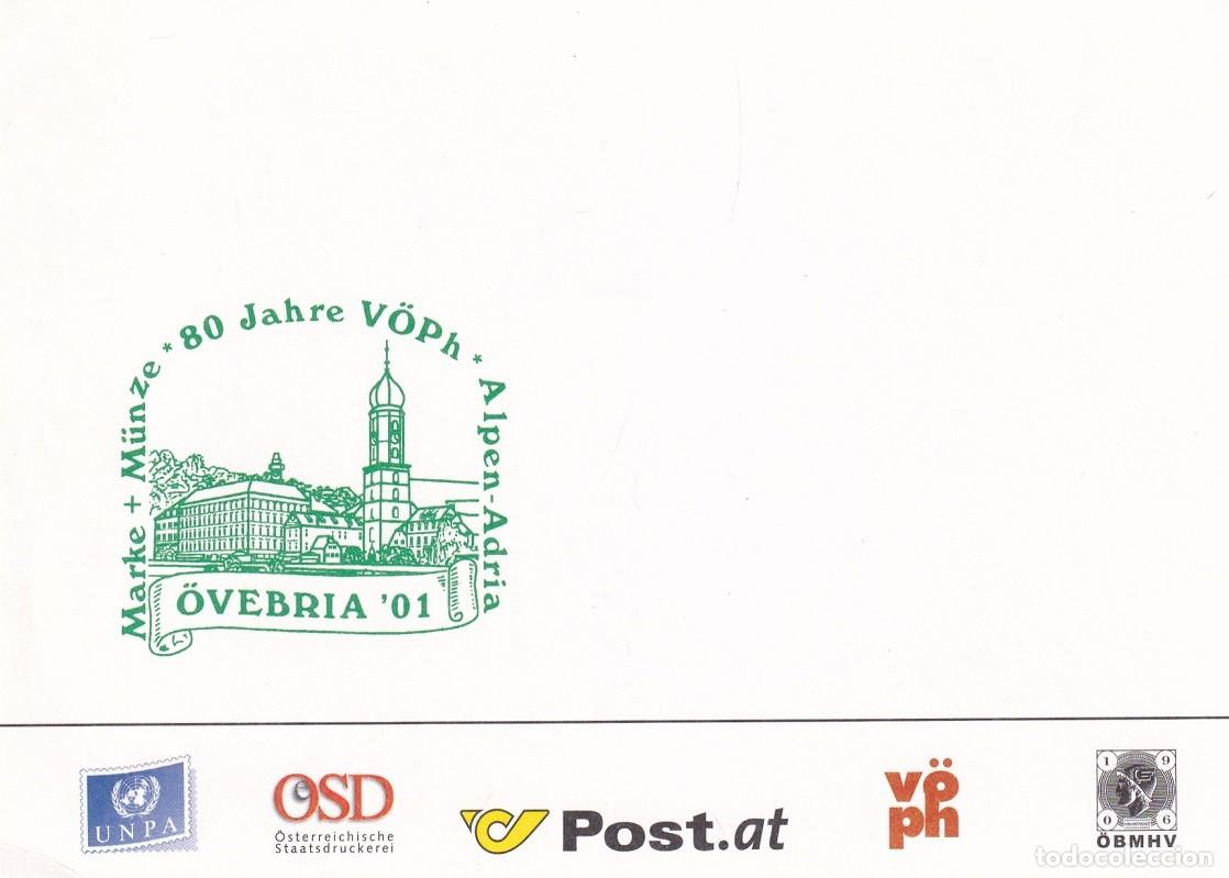 Stamps: Tarjeta Austria 2001 - Exposici&oacute;n Filat&eacute;lica &Ouml;VEBRIA '01 - 80 Aniversario de la V&Ouml;Ph