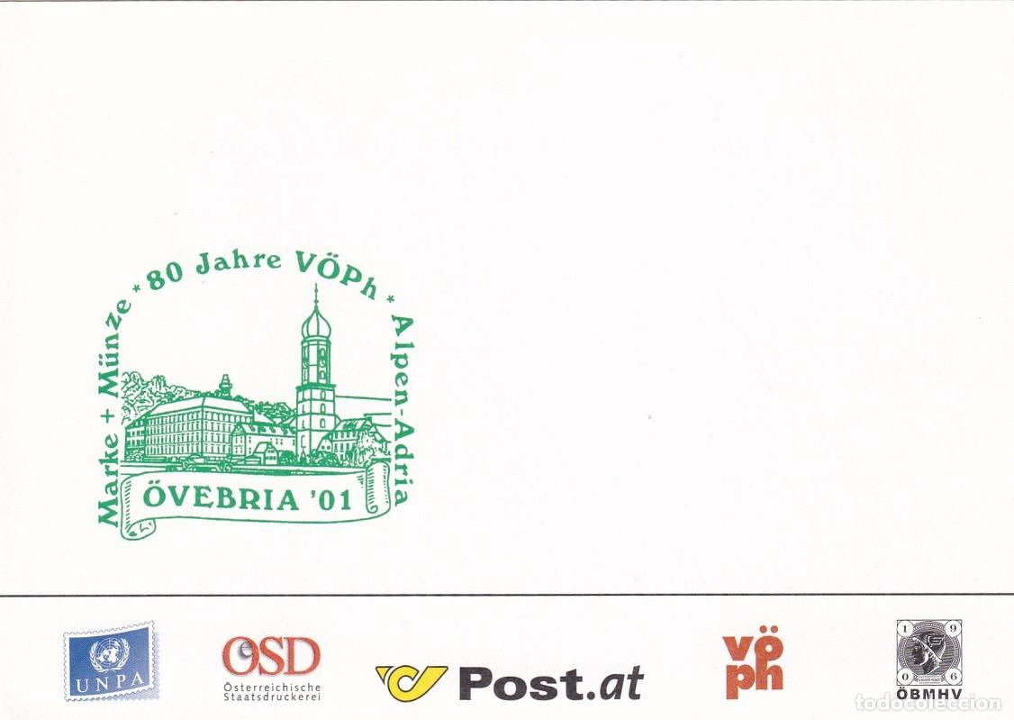 Stamps: Tarjeta Austria 2001 - Exposici&oacute;n Filat&eacute;lica &Ouml;VEBRIA '01 - 80 Aniversario de la V&Ouml;Ph
