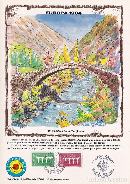 Sellos: Andorra 1984 N&ordm; 6 Tirada 800 - Dise&ntilde;o com&uacute;n Puentes - Europa - Pont Rom&agrave;nic de la Margineda