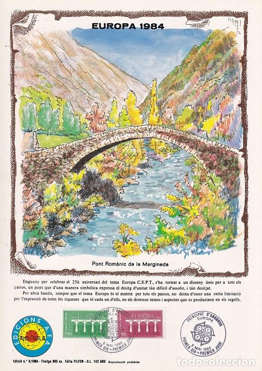 Sellos: Andorra 1984 N&ordm; 6 Tirada 800 - Dise&ntilde;o com&uacute;n Puentes - Europa - Pont Rom&agrave;nic de la Margineda