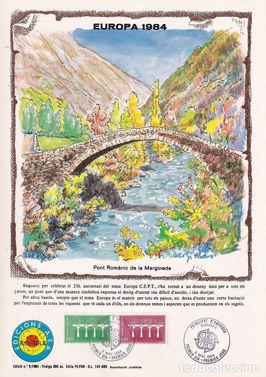 Sellos: Andorra 1984 N&ordm; 6 Tirada 800 - Dise&ntilde;o com&uacute;n Puentes - Europa - Pont Rom&agrave;nic de la Margineda