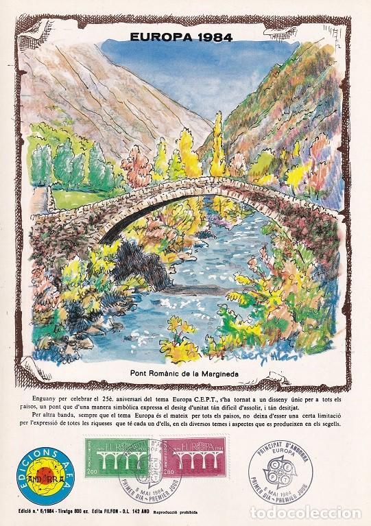 Sellos: Andorra 1984 N&ordm; 6 Tirada 800 - Dise&ntilde;o com&uacute;n Puentes - Europa - Pont Rom&agrave;nic de la Margineda