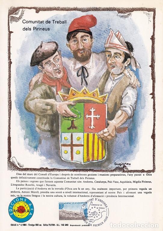 Sellos: Andorra 1984 N&ordm; 4 Tirada 800 - Comunitat de Treball dels Pirineus Comunidad laboral de los Pirineos