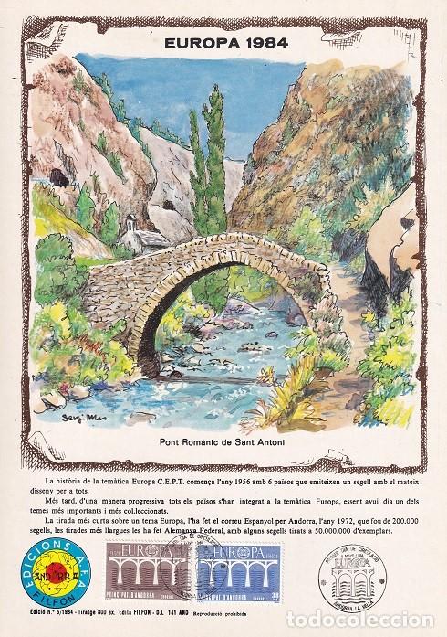 Sellos: Andorra 1984 N&ordm; 5 Tirada 800 - Dise&ntilde;o com&uacute;n Puentes - Europa - Pont Rom&agrave;nic de Sant Antoni