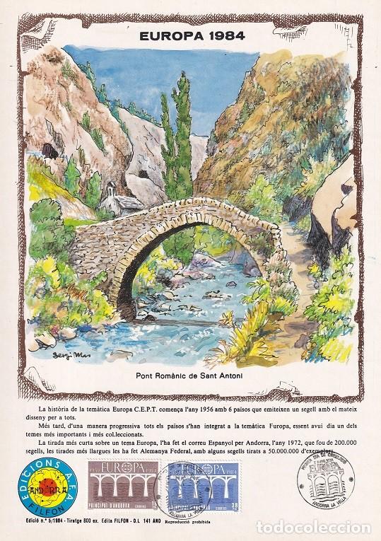 Sellos: Andorra 1984 N&ordm; 5 Tirada 800 - Dise&ntilde;o com&uacute;n Puentes - Europa - Pont Rom&agrave;nic de Sant Antoni