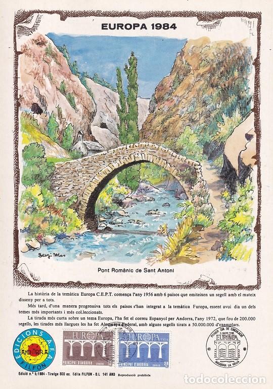 Sellos: Andorra 1984 N&ordm; 5 Tirada 800 - Dise&ntilde;o com&uacute;n Puentes - Europa - Pont Rom&agrave;nic de Sant Antoni