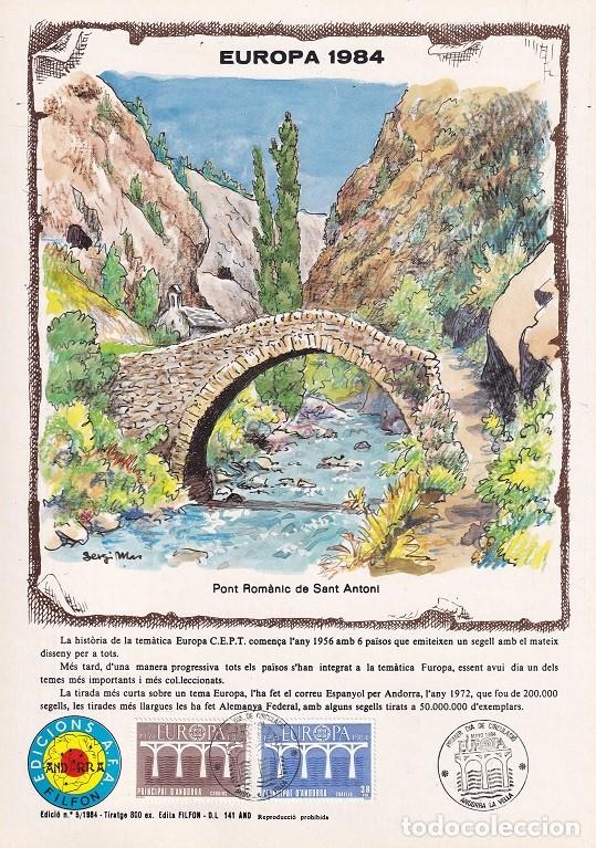 Sellos: Andorra 1984 N&ordm; 5 Tirada 800 - Dise&ntilde;o com&uacute;n Puentes - Europa - Pont Rom&agrave;nic de Sant Antoni