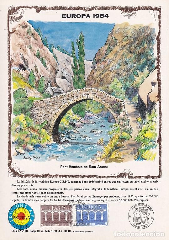 Sellos: Andorra 1984 N&ordm; 5 Tirada 800 - Dise&ntilde;o com&uacute;n Puentes - Europa - Pont Rom&agrave;nic de Sant Antoni