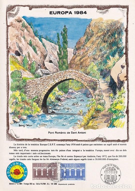 Sellos: Andorra 1984 N&ordm; 5 Tirada 800 - Dise&ntilde;o com&uacute;n Puentes - Europa - Pont Rom&agrave;nic de Sant Antoni