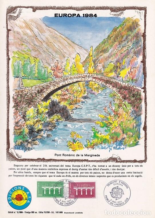 Sellos: Andorra 1984 N&ordm; 6 Tirada 800 - Dise&ntilde;o com&uacute;n Puentes - Europa - Pont Rom&agrave;nic de la Margineda