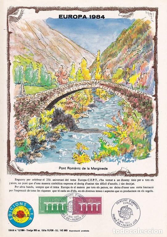 Sellos: Andorra 1984 N&ordm; 6 Tirada 800 - Dise&ntilde;o com&uacute;n Puentes - Europa - Pont Rom&agrave;nic de la Margineda