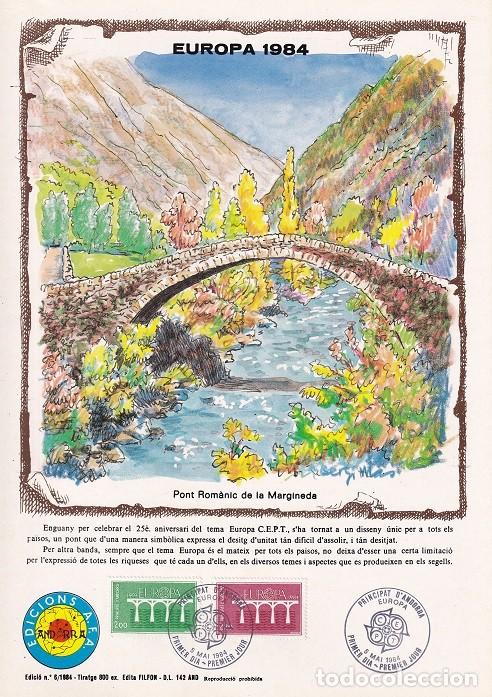 Sellos: Andorra 1984 N&ordm; 6 Tirada 800 - Dise&ntilde;o com&uacute;n Puentes - Europa - Pont Rom&agrave;nic de la Margineda
