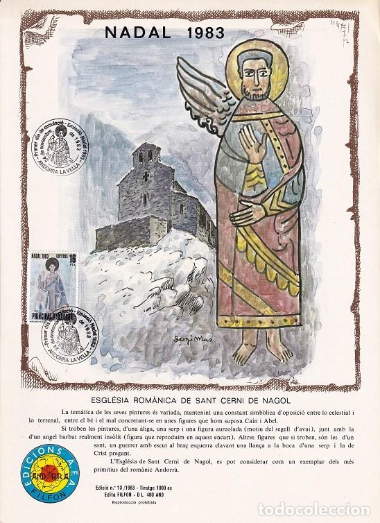 Timbres: Andorra 1983 N&ordm; 13 Tirada 1000 - Nadal Navidad - Esgl&eacute;sia rom&agrave;nica de Sant Cerni de Nagol - Pintura