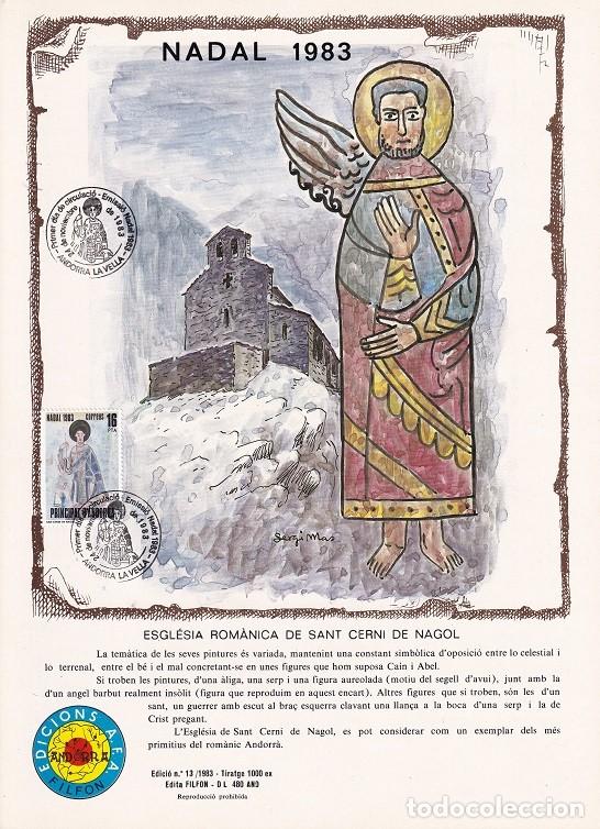 Timbres: Andorra 1983 N&ordm; 13 Tirada 1000 - Nadal Navidad - Esgl&eacute;sia rom&agrave;nica de Sant Cerni de Nagol - Pintura