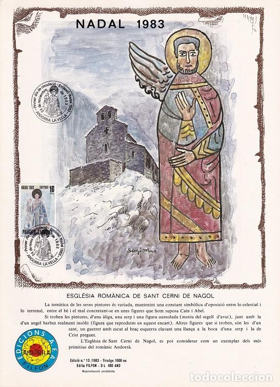 Timbres: Andorra 1983 N&ordm; 13 Tirada 1000 - Nadal Navidad - Esgl&eacute;sia rom&agrave;nica de Sant Cerni de Nagol - Pintura