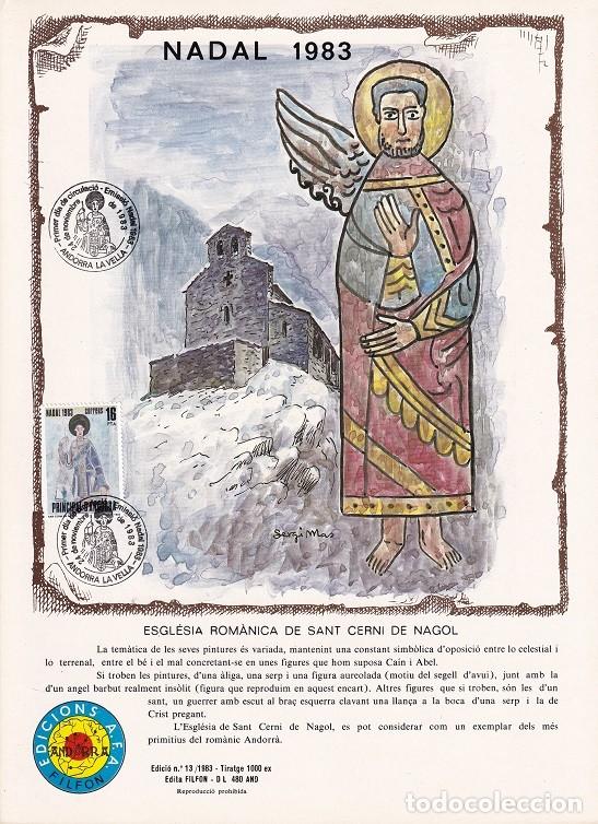 Timbres: Andorra 1983 N&ordm; 13 Tirada 1000 - Nadal Navidad - Esgl&eacute;sia rom&agrave;nica de Sant Cerni de Nagol - Pintura
