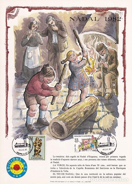 Timbres: Andorra 1982 N&ordm; 17 Tirada 1300 - Nadal - Navidad - La Verge ( Andorra la Vella ) - Ti&oacute; de Nadal