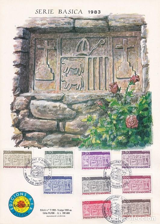 Timbres: Andorra 1983 N&ordm; 7 Tirada 1000 - Serie b&aacute;sica y completa - Escudo primitivo de los Valles de Andorra