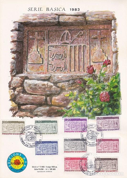Timbres: Andorra 1983 N&ordm; 7 Tirada 1000 - Serie b&aacute;sica y completa - Escudo primitivo de los Valles de Andorra