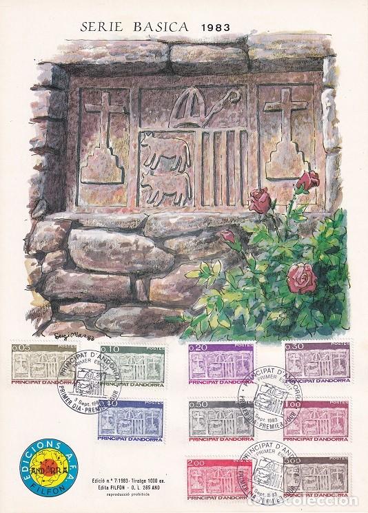 Timbres: Andorra 1983 N&ordm; 7 Tirada 1000 - Serie b&aacute;sica y completa - Escudo primitivo de los Valles de Andorra