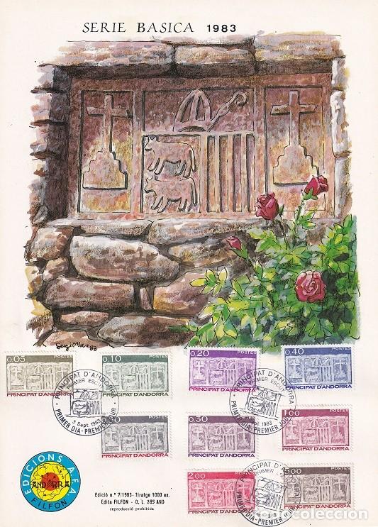 Timbres: Andorra 1983 N&ordm; 7 Tirada 1000 - Serie b&aacute;sica y completa - Escudo primitivo de los Valles de Andorra