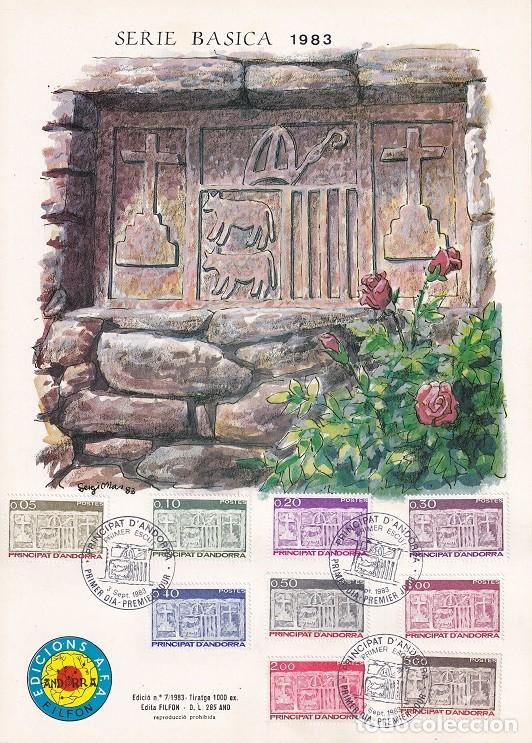 Timbres: Andorra 1983 N&ordm; 7 Tirada 1000 - Serie b&aacute;sica y completa - Escudo primitivo de los Valles de Andorra