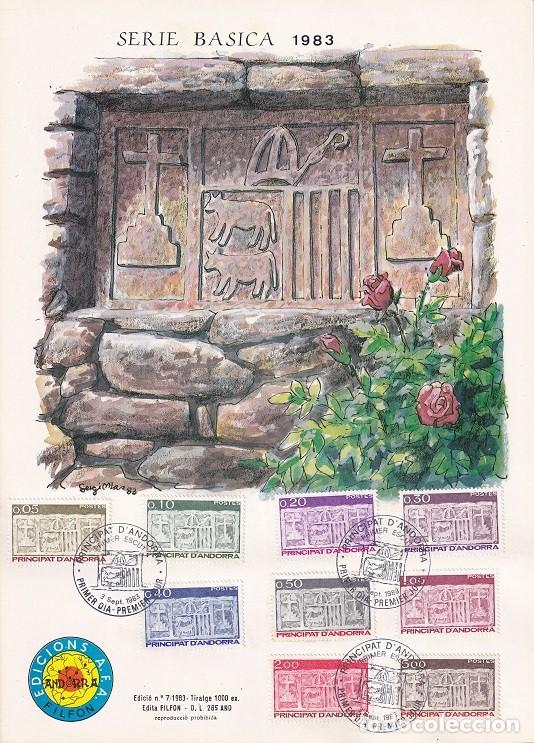 Timbres: Andorra 1983 N&ordm; 7 Tirada 1000 - Serie b&aacute;sica y completa - Escudo primitivo de los Valles de Andorra