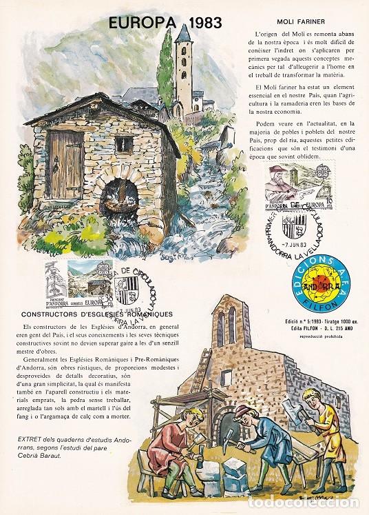Sellos: Andorra 1983 N&ordm; 5 Tirada 1000 - Europa - Iglesias rom&aacute;nicas - Molino hidr&aacute;ulico - Mol&iacute; fariner - Con