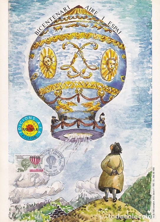 Timbres: Andorra 1983 N&ordm; 1 Tirada 1300 Bicentenari aire i espai - Primeros vuelos d los hermanos Montgolfi&egrave;re